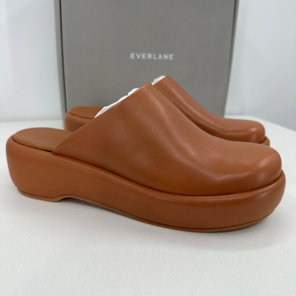 Everlane The Puffa Flatform in Brown Leather sz 5.5 Women's Chunky Platform Clog